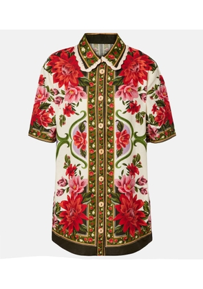 Farm Rio Wonder Rio oversized linen-blend shirt