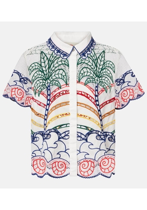 Farm Rio Broderie anglaise cotton shirt