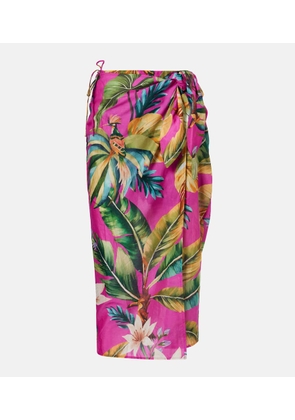 Farm Rio Tropicalia printed cotton midi skirt