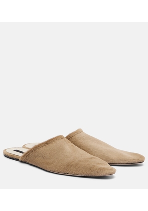 Christen Elipse calf hair mules