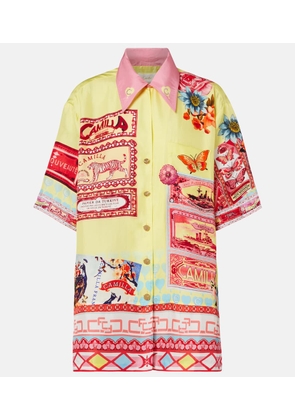 Camilla Collage Kingdom silk bowling shirt