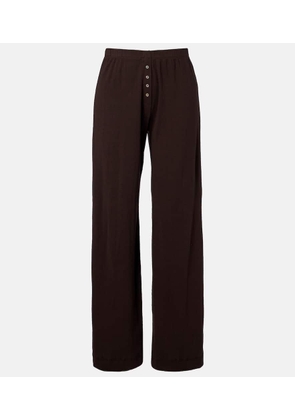 Leset Pointelle cotton wide-leg pants