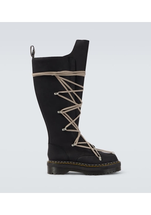 Rick Owens x Dr. Martens 1B60 Quad Sole Pentalace knee-high boots