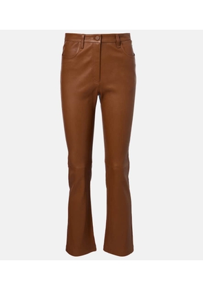Joseph Cropped leather bootcut pants