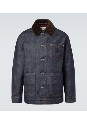 Loewe Corduroy-trimmed denim jacket
