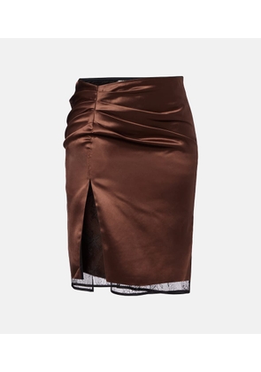Jacques Wei Lace-trimmed satin miniskirt