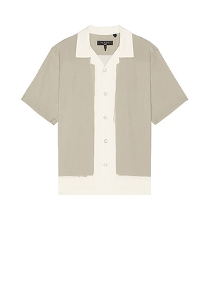 Rag & Bone Printed Avery Vacation Shirt in Tan Anthon - Grey. Size M (also in ).