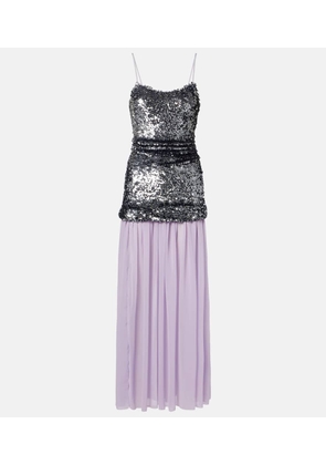 Jacques Wei Sequined paneled maxi dress