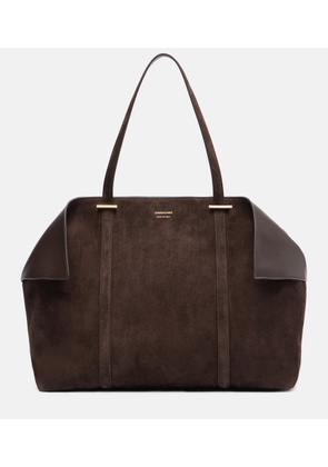 Ferragamo Scarf Large suede tote bag