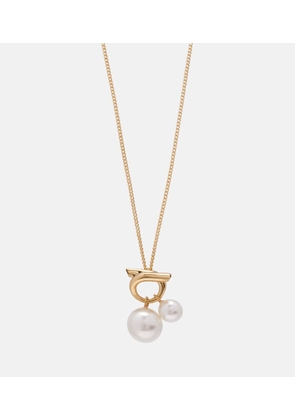 Ferragamo Faux pearl pendant necklace
