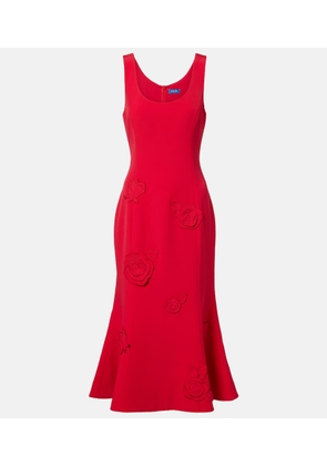 Leo Lin Emily floral-applique midi dress