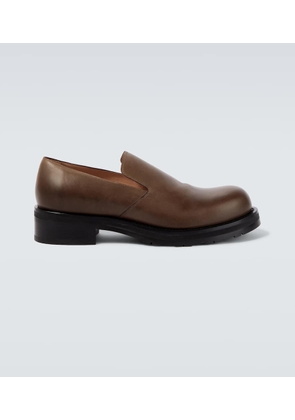 The Row Leather slip-on shoes