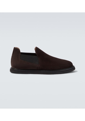 The Row Parker suede slip-on shoes