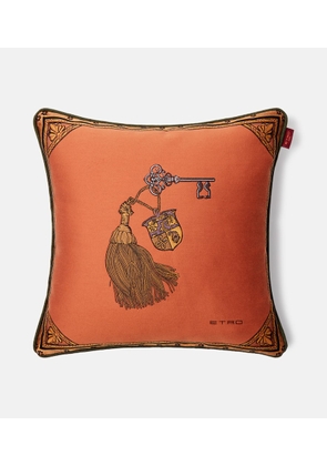 Etro Herald embroidered cotton-blend cushion