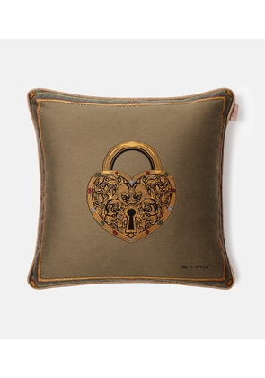 Etro Herald embroidered cotton-blend cushion