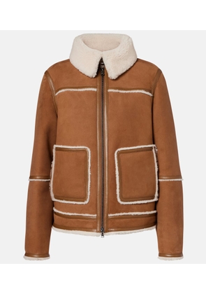 Bogner Pelina down-paneled shearling-trimmed suede jacket