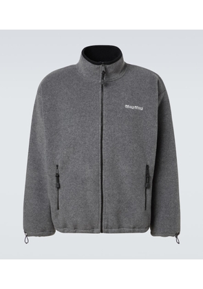 Miu Miu Logo fleece sweatshirt