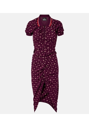 Vivienne Westwood Pulling printed ruched cotton midi dress