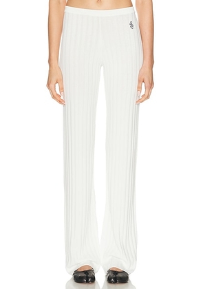 Sporty & Rich SRC Ribbed Trouser in Ecru - Cream. Size L (also in M).