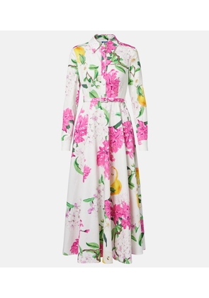 Leo Lin Zara belted printed cotton midi dress