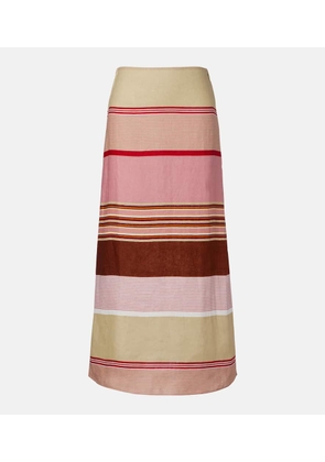 Faithfull Martina striped linen maxi skirt