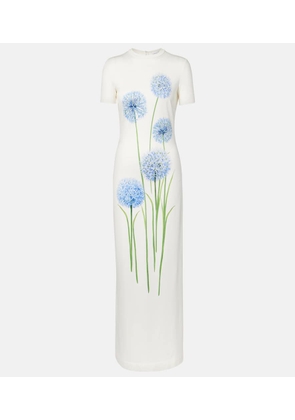 Oscar de la Renta Floral jersey cocktail dress