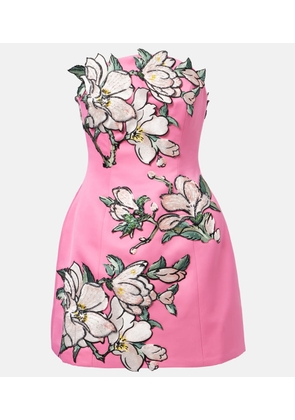 Leo Lin Floral-applique embroidered minidress