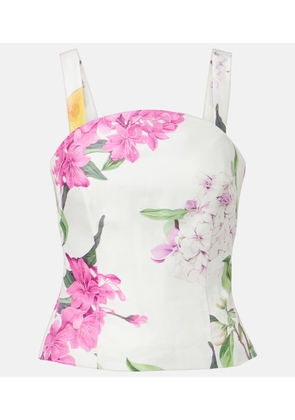 Leo Lin Isadora printed linem-blend top