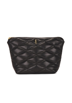 Saint Laurent Large Cosmetic Pouch in Nero - Black. Size all.
