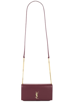 Saint Laurent Phone Holder On Strap in New Dark Bordeaux - Wine. Size all.