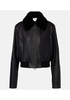 Vince Shearling-trimmed leather jacket