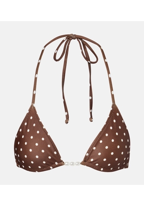 Same Beaded polka-dot bikini top