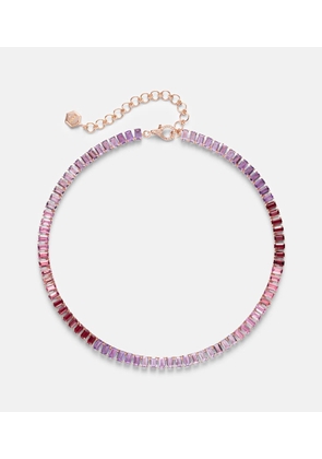 Shay Jewelry Ombre Eternity 18kt rose gold necklace with sapphires