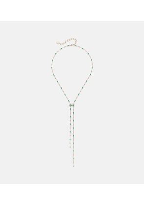 Shay Jewelry 18kt gold necklace with emeralds and diamonds