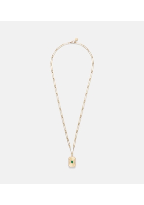 Shay Jewelry Radiant Deco 18kt gold pendant necklace with pink sapphires and diamonds