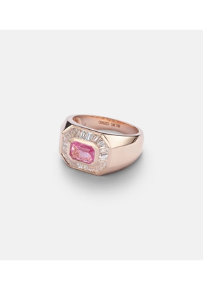 Shay Jewelry 18kt rose gold ring with pink sapphire and diamonds