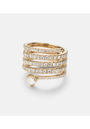 Shay Jewelry Spiral Heart 18kt gold ring with diamonds