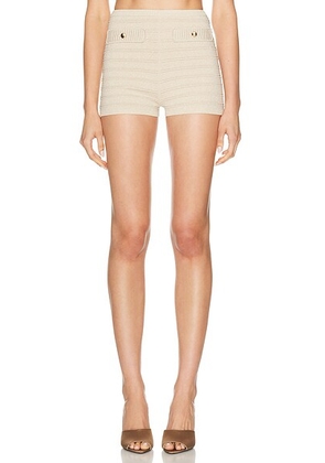 Retrofete Sandra Short in Metallic Cream - Cream. Size L (also in M, S, XL, XS).