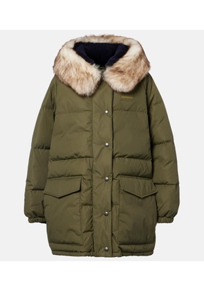 Prada Re-Nylon shearling-trimmed down coat