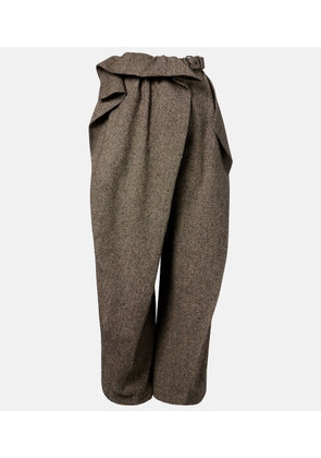 JW Anderson Asymmetric wool wide-leg pants
