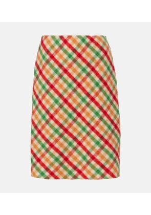Miu Miu Checked wool-blend pencil skirt