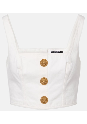 Balmain Denim crop top