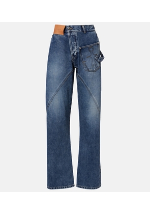 JW Anderson Embroidered high-rise straight jeans