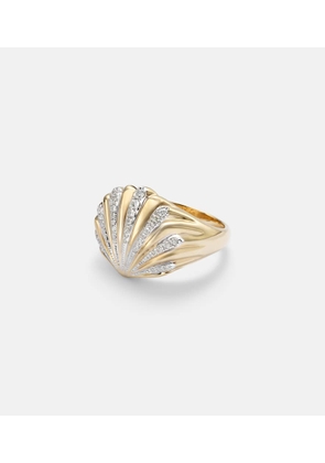 Yvonne Leon Chevaliere Coquillage 18kt gold ring with diamonds