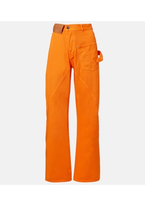 JW Anderson Embroidered high-rise straight jeans