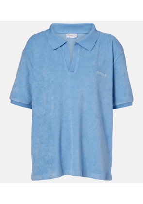Hunza G Logo cotton terry polo shirt