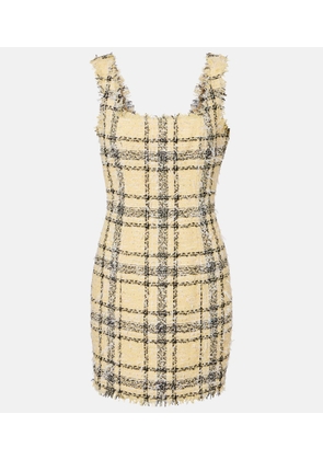 Balmain Checked sequined tweed minidress