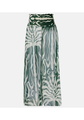 Johanna Ortiz Printed sheer wide-leg pants