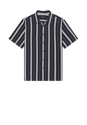 Theory Noll Short Sleeve Shirt in Baltic & White - Blue. Size L (also in M, S, XXL/2X).