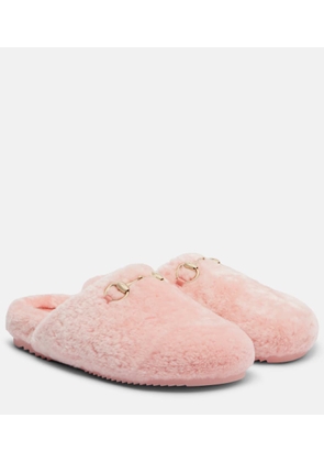Gucci Horsebit shearling mules
